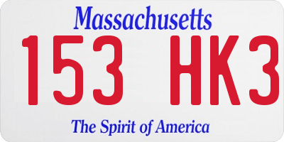 MA license plate 153HK3