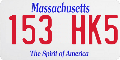MA license plate 153HK5