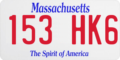 MA license plate 153HK6