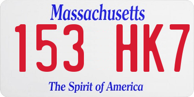 MA license plate 153HK7