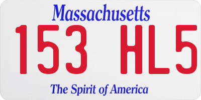 MA license plate 153HL5