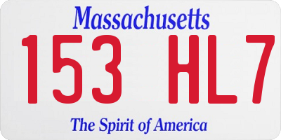 MA license plate 153HL7