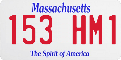 MA license plate 153HM1