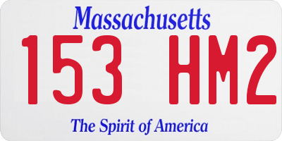 MA license plate 153HM2