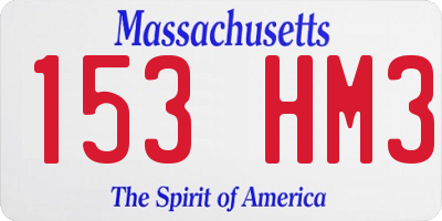 MA license plate 153HM3