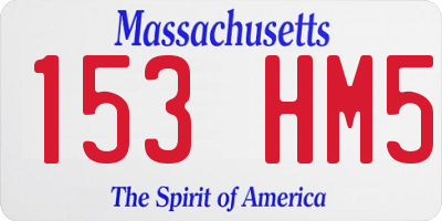 MA license plate 153HM5