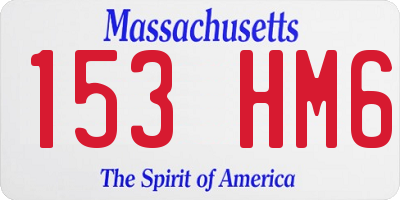 MA license plate 153HM6