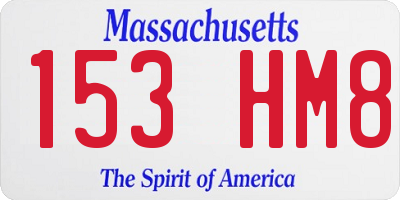 MA license plate 153HM8
