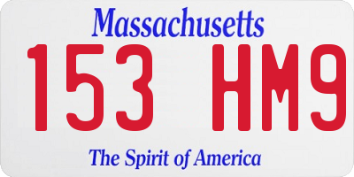 MA license plate 153HM9