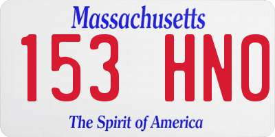 MA license plate 153HN0