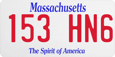 MA license plate 153HN6