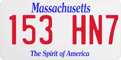 MA license plate 153HN7