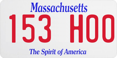 MA license plate 153HO0