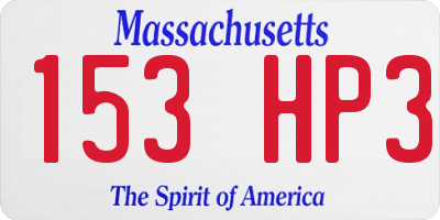MA license plate 153HP3