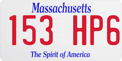 MA license plate 153HP6