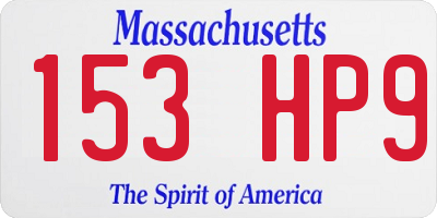 MA license plate 153HP9