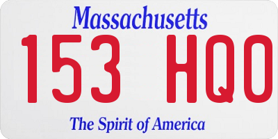 MA license plate 153HQ0