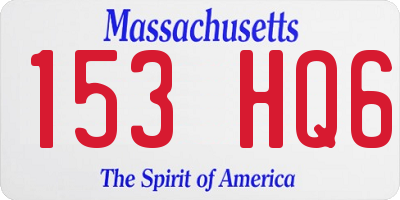 MA license plate 153HQ6