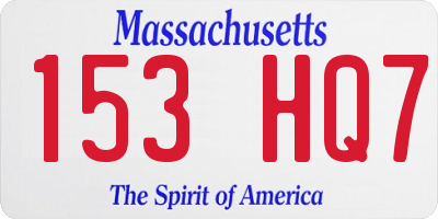 MA license plate 153HQ7