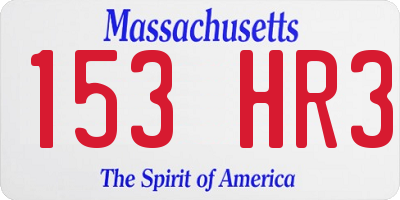 MA license plate 153HR3