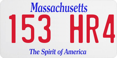 MA license plate 153HR4