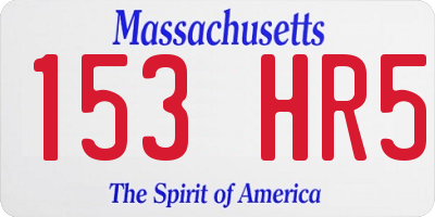 MA license plate 153HR5
