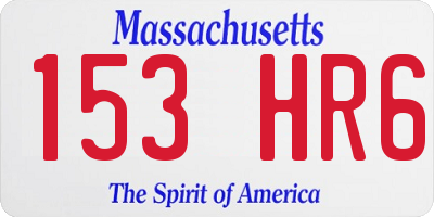 MA license plate 153HR6