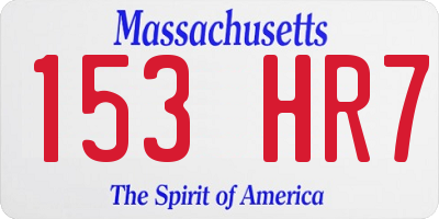 MA license plate 153HR7