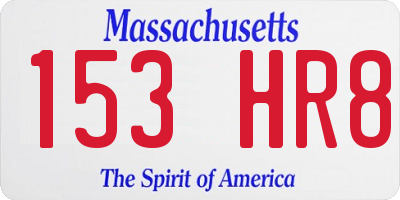 MA license plate 153HR8