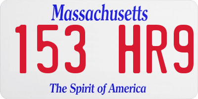 MA license plate 153HR9