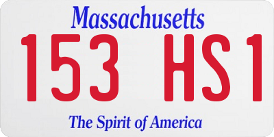 MA license plate 153HS1