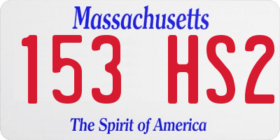 MA license plate 153HS2