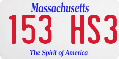 MA license plate 153HS3