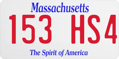MA license plate 153HS4