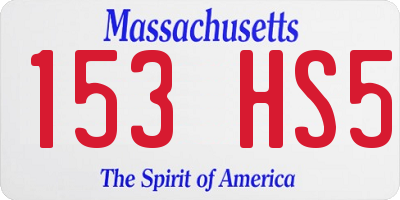 MA license plate 153HS5