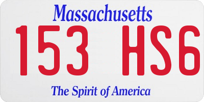 MA license plate 153HS6