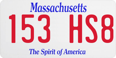 MA license plate 153HS8