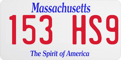 MA license plate 153HS9