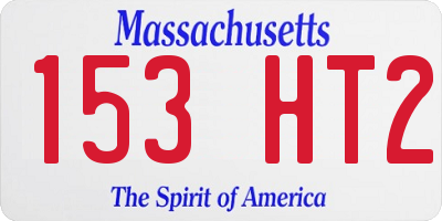 MA license plate 153HT2