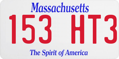 MA license plate 153HT3