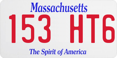 MA license plate 153HT6