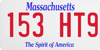 MA license plate 153HT9