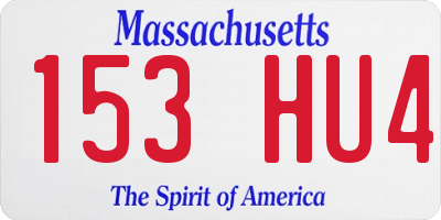 MA license plate 153HU4