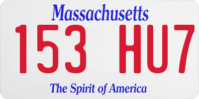 MA license plate 153HU7