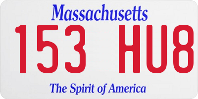 MA license plate 153HU8