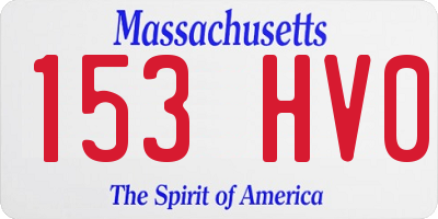 MA license plate 153HV0