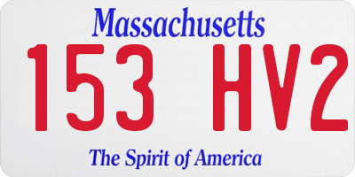 MA license plate 153HV2
