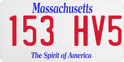 MA license plate 153HV5