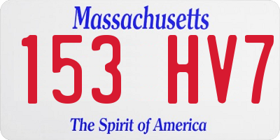 MA license plate 153HV7