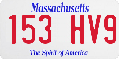 MA license plate 153HV9